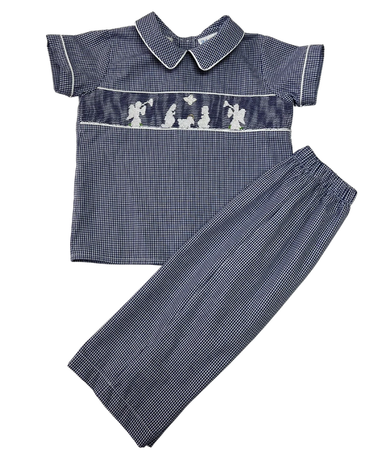 Drew Smocked Nativity Pant Set