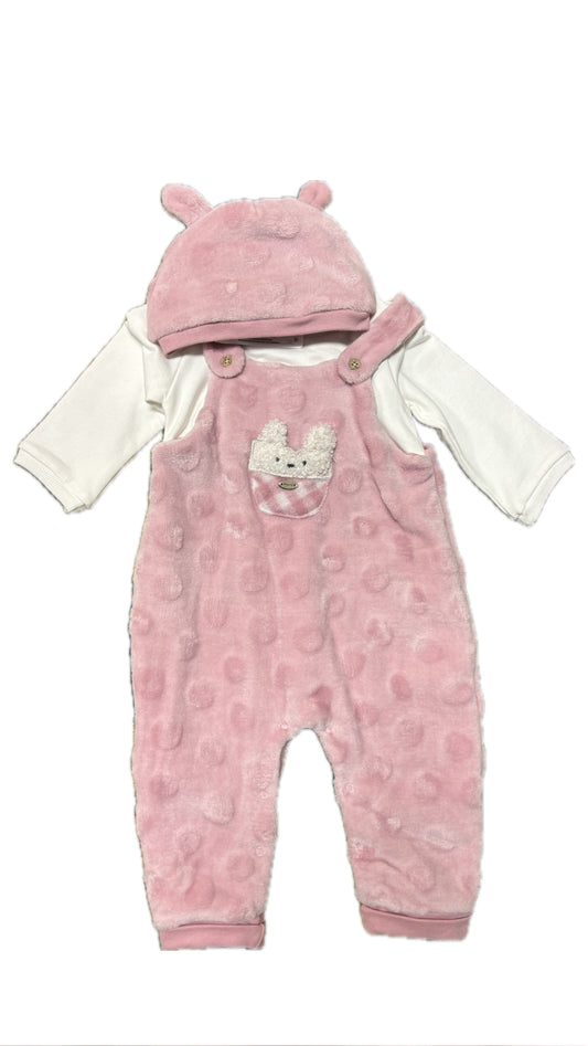 Pink Overall Set w/ Hat 6-9M