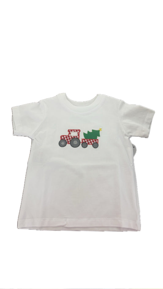 Tractor with Christmas Tree Shirt