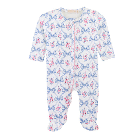 Bows and Blooms Ruffle Footie