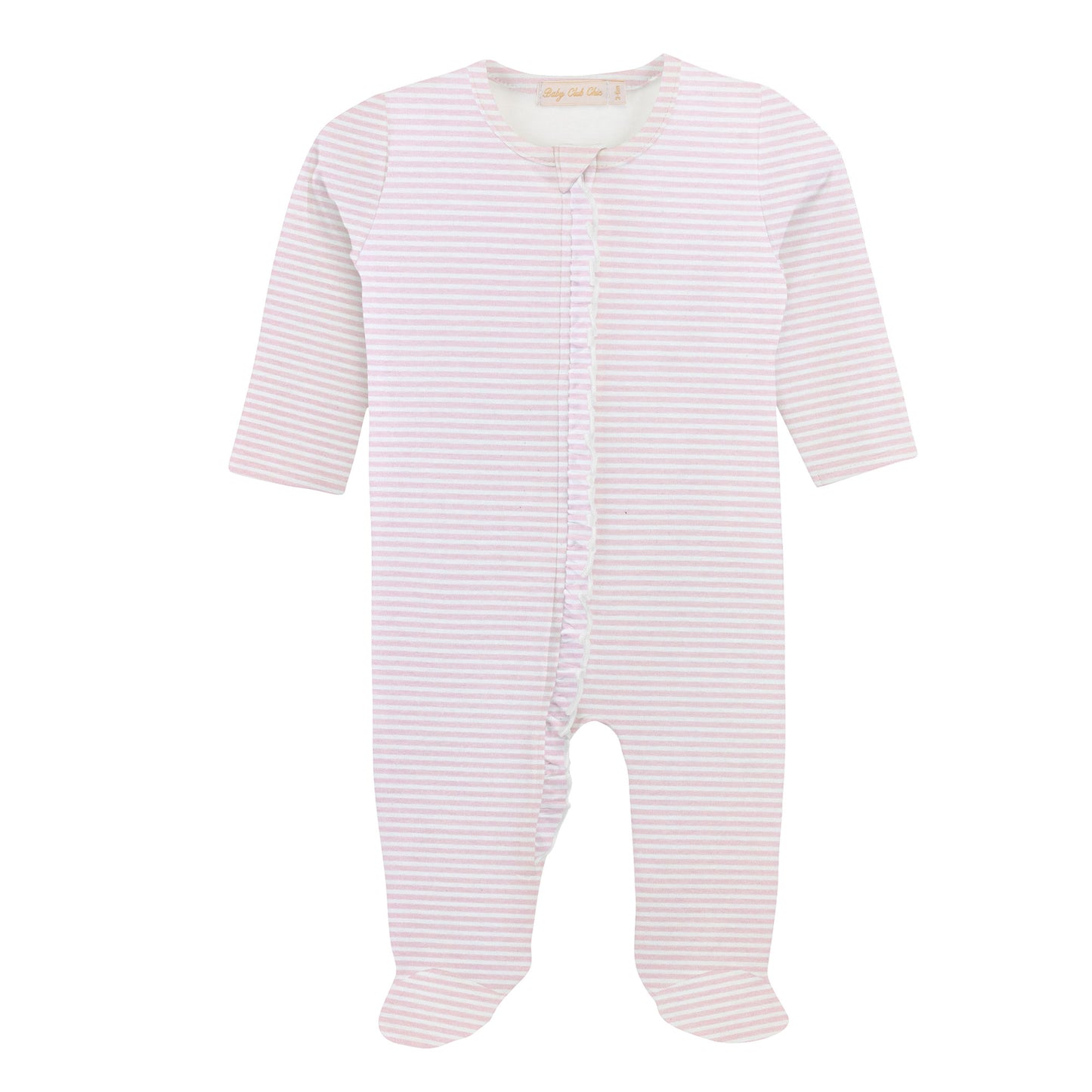 Pink Stripes Zipper Footie
