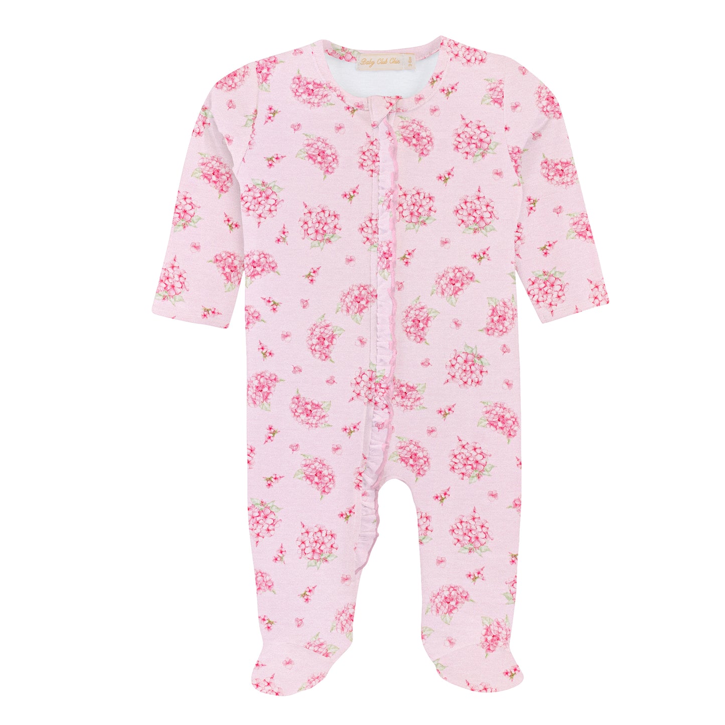 Soft Hydrangeas Zipper Footie