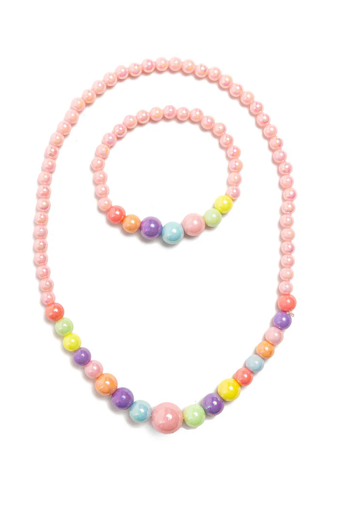 Pearly Pastel Necklace & Bracelet Set