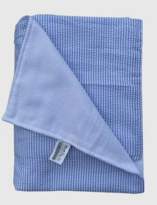 Seersucker Beach Towel- Blue