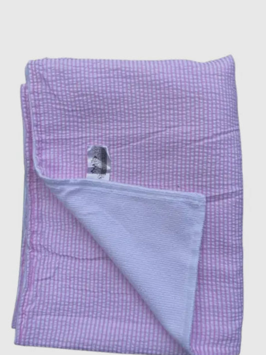 Seersucker Beach Towel- Pink