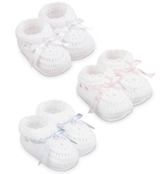 Hand Crochet Ribbon Bootie-2618