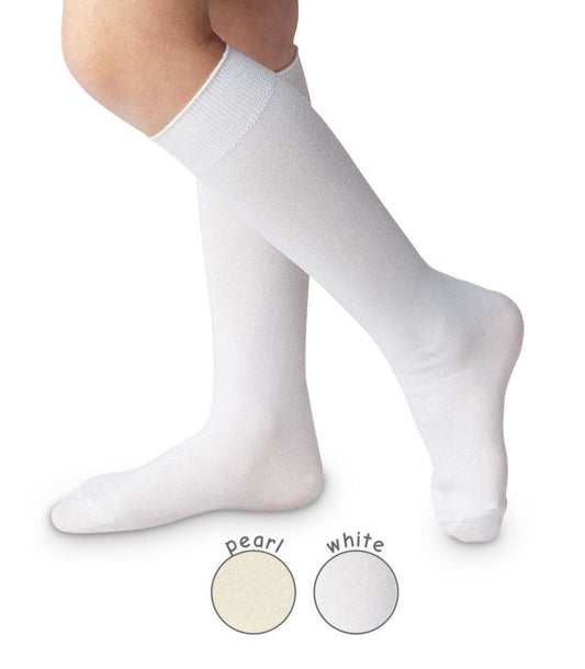 Classic White Nylon Knee High Socks-1603