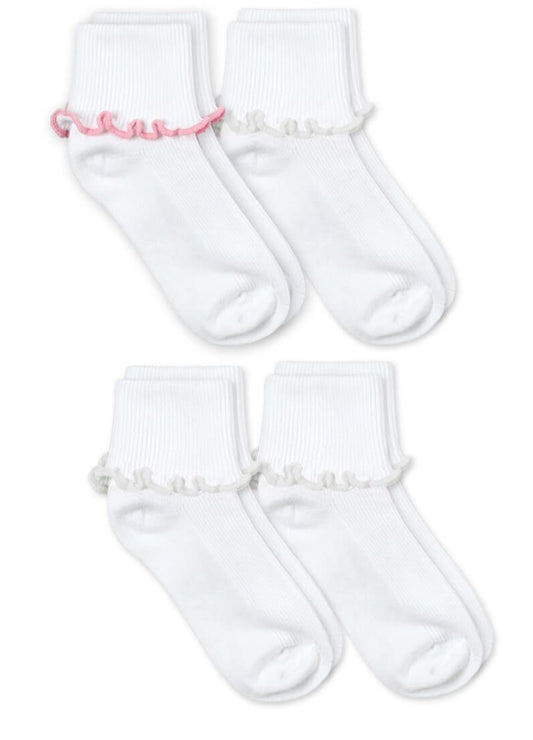 Ripple Edge Smooth Toe Turn Cuff Socks- 2221