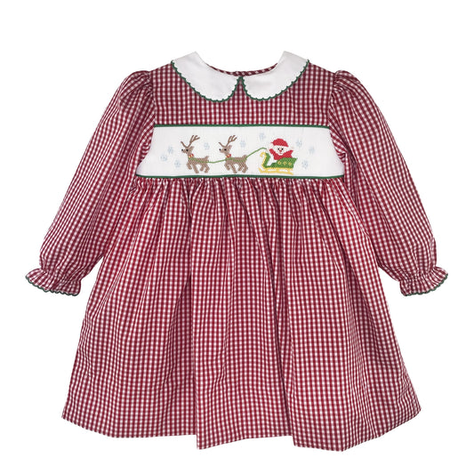Santa’s Sleigh Smocked Dress
