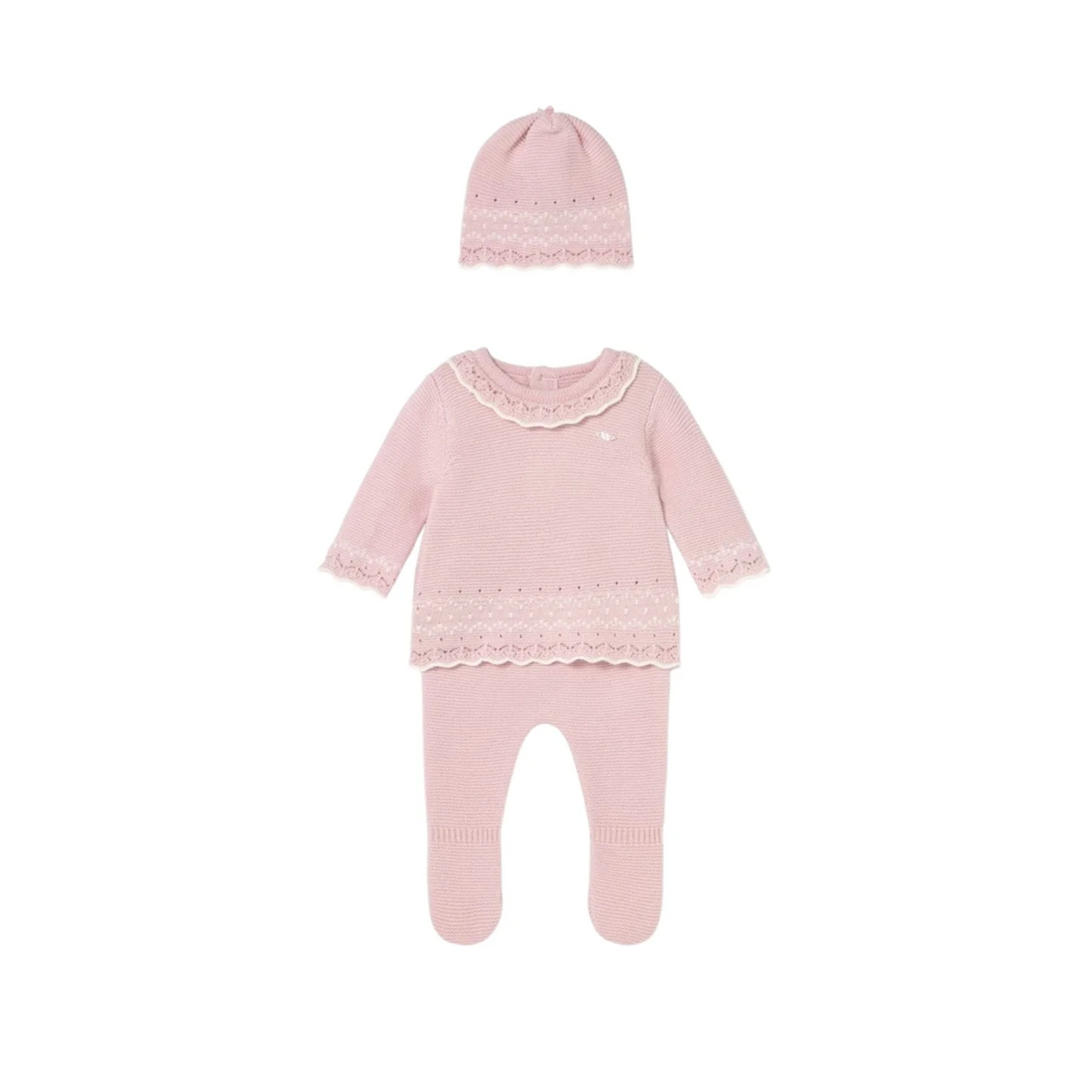 Pink Knit Set with Hat