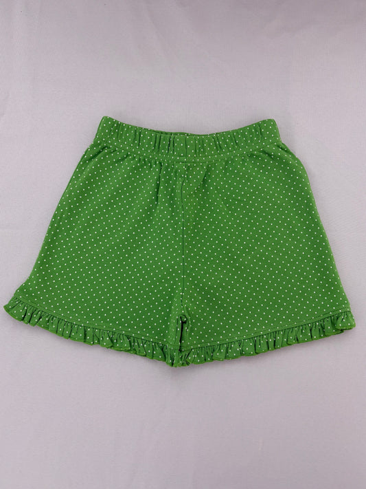 Green Dot Ruffle Shorts