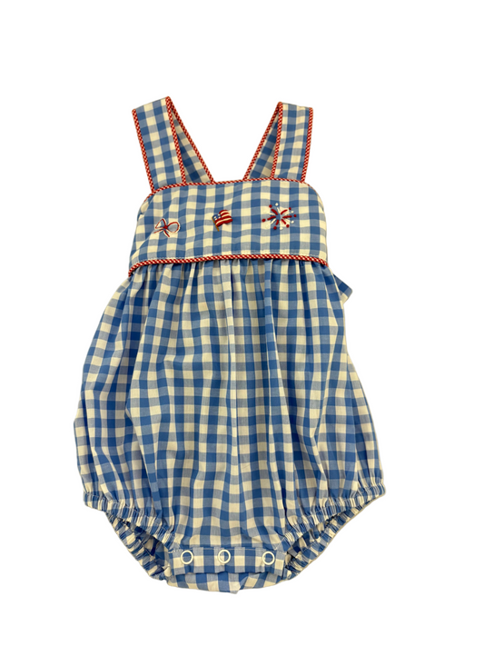 Red, White, and Blue Stitched Sunsuit