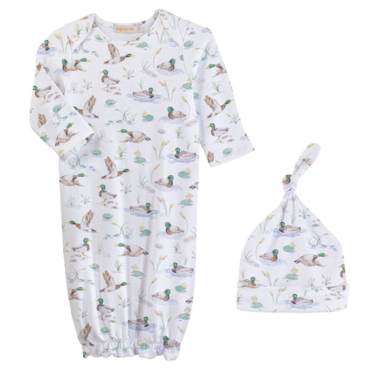 Mallard Ducks Gown & Hat Set