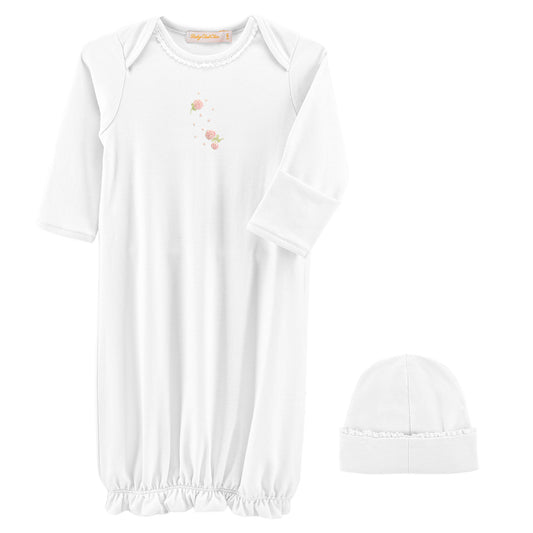 Spring Flowers Gown & Hat Set