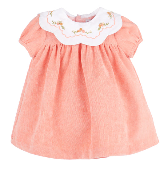 Pumpkin Cord Scallop Dress