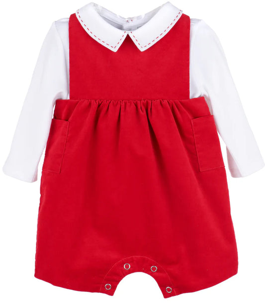 Holly Jolly Velvet Overall