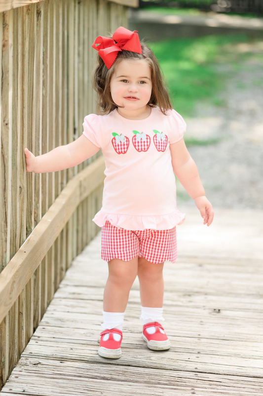 Apple Trio Ruffle Short Set