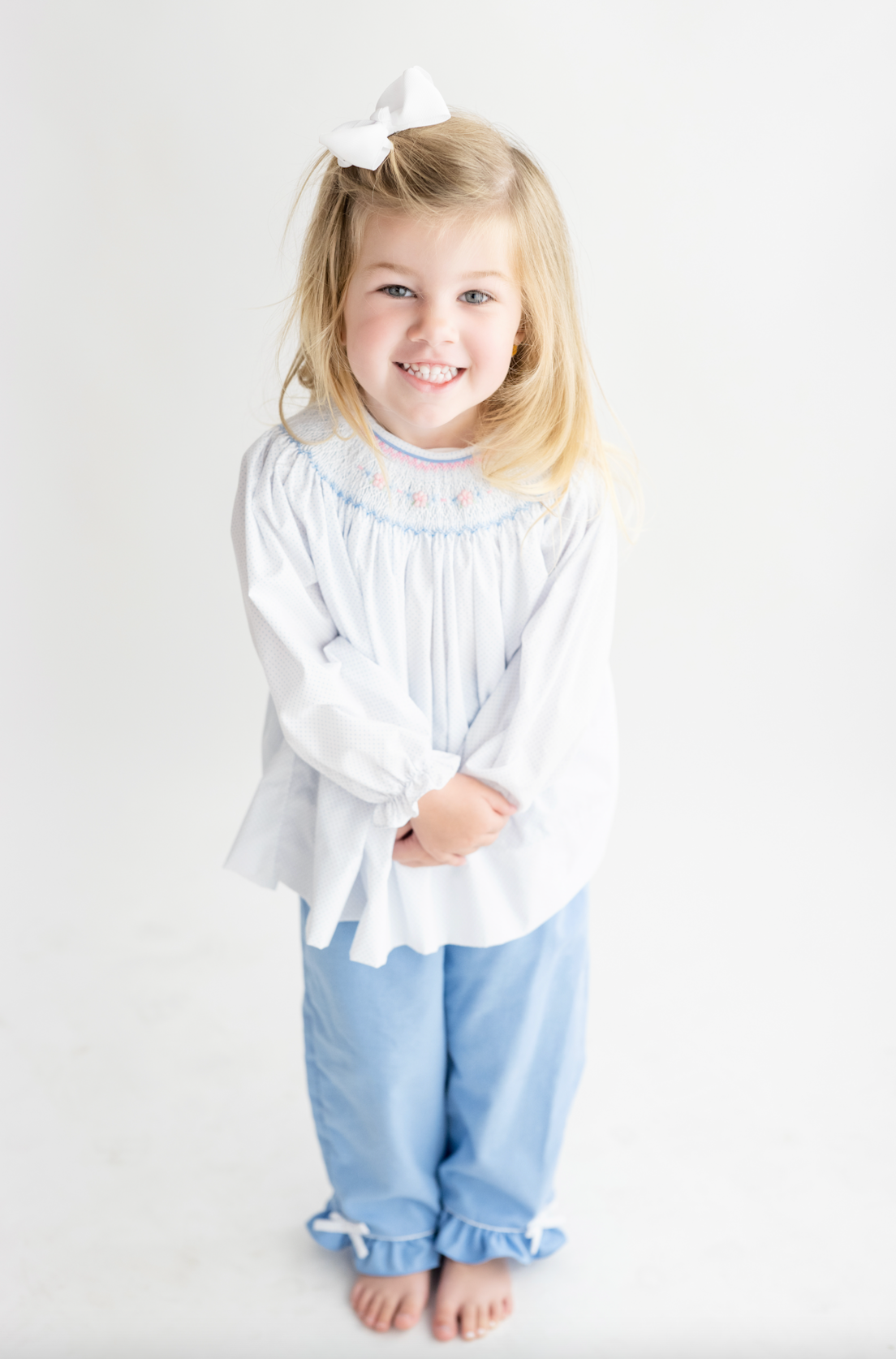 Floral Smocked Pants Set