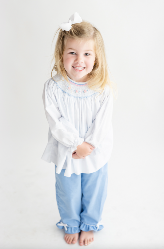 Floral Smocked Pants Set