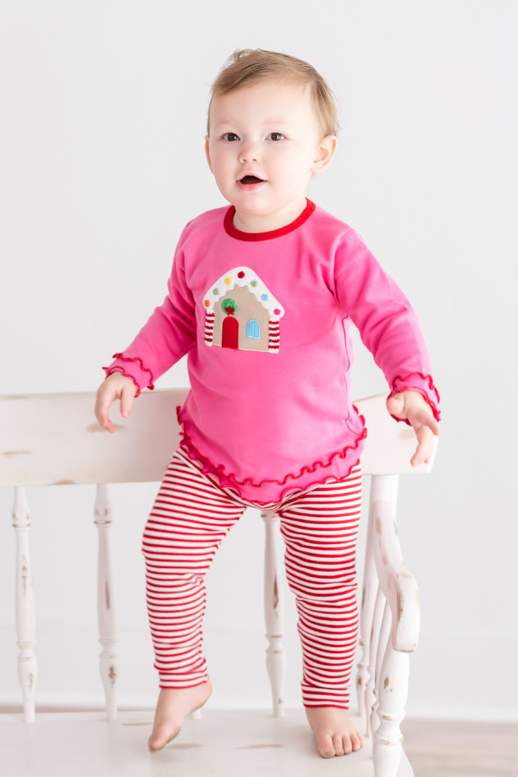 Red Stripe Straight Leggings