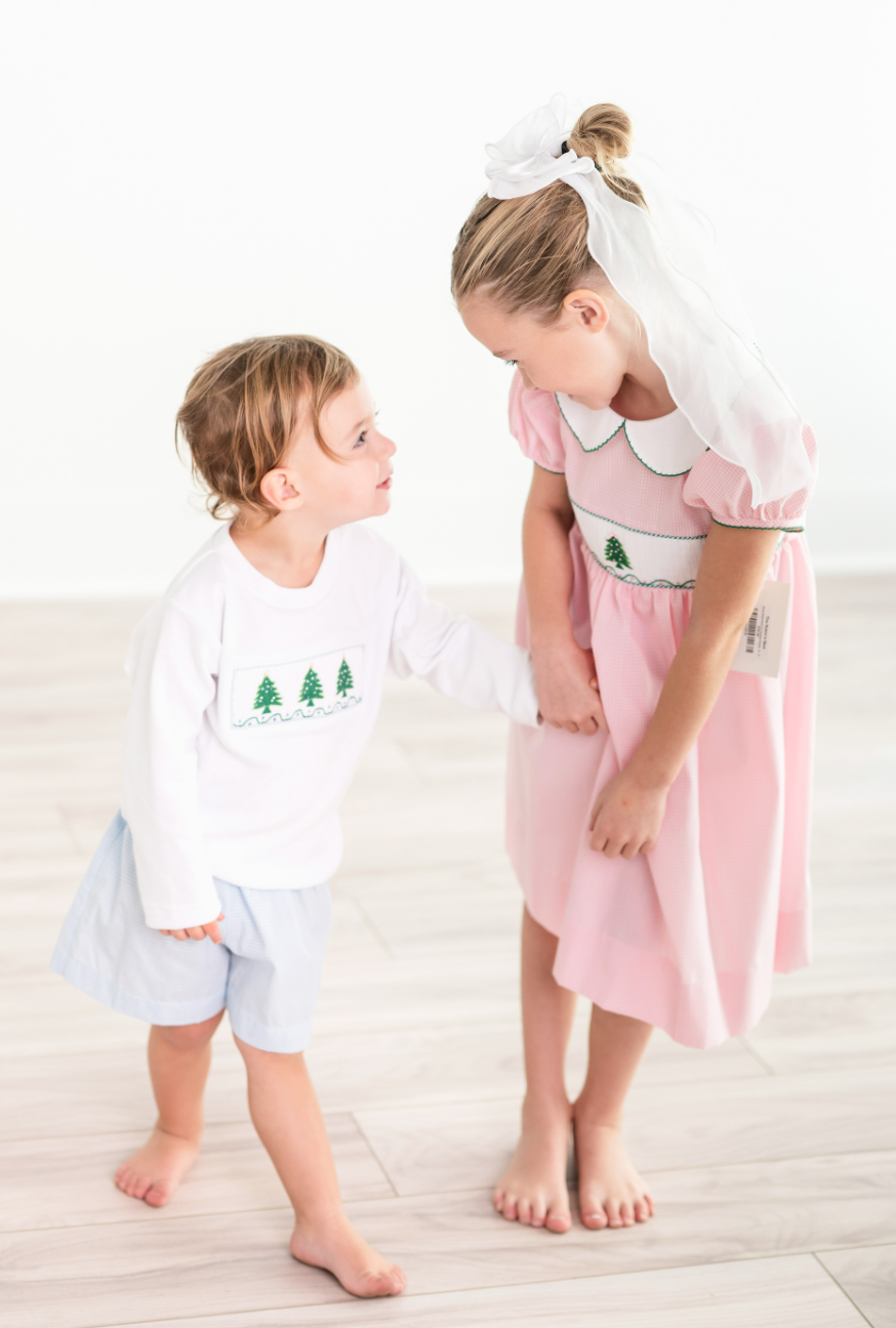 Rose Smocked Christmas Dress