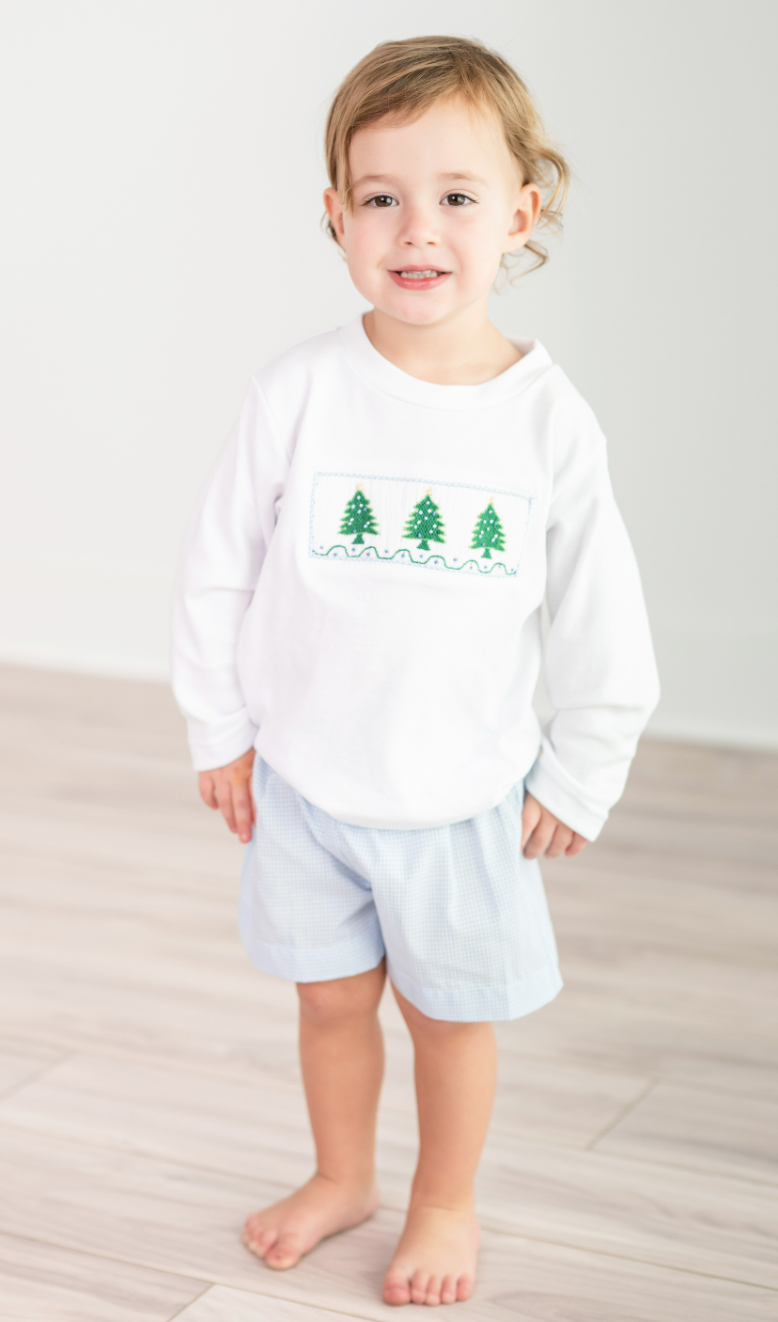 Tom Smocked Christmas Short Set