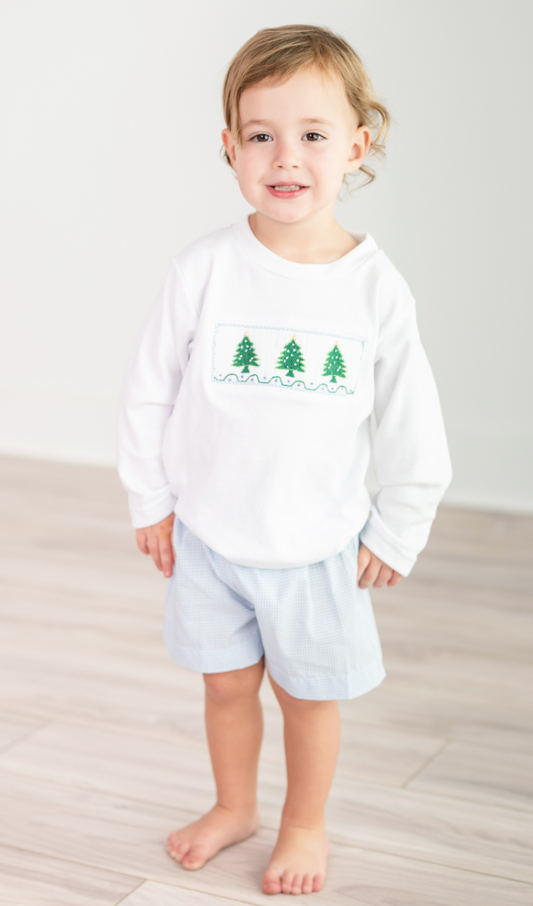 Tom Smocked Christmas Short Set