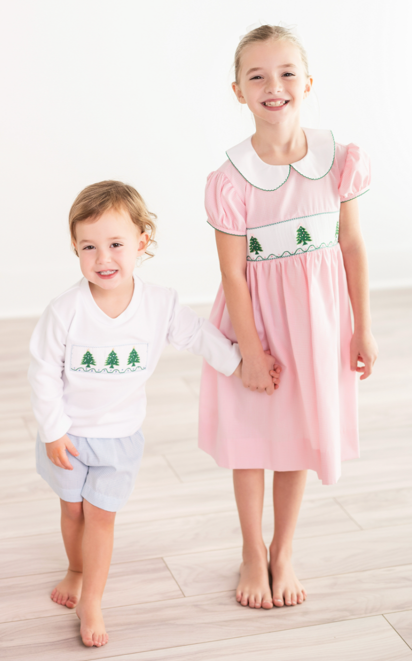 Tom Smocked Christmas Short Set