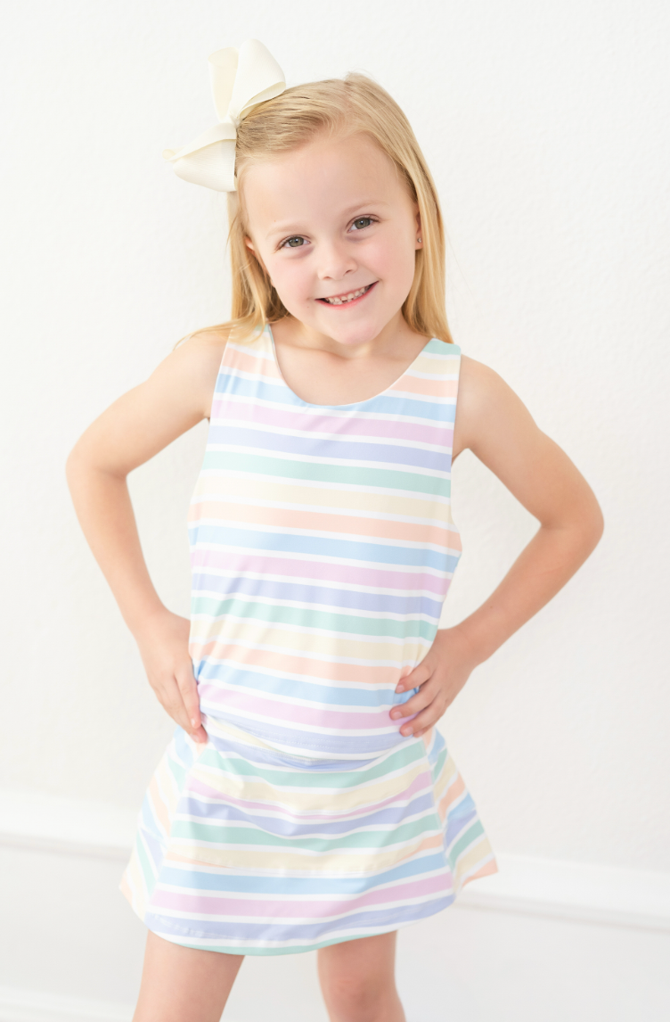 Striped Athletic Skort Set