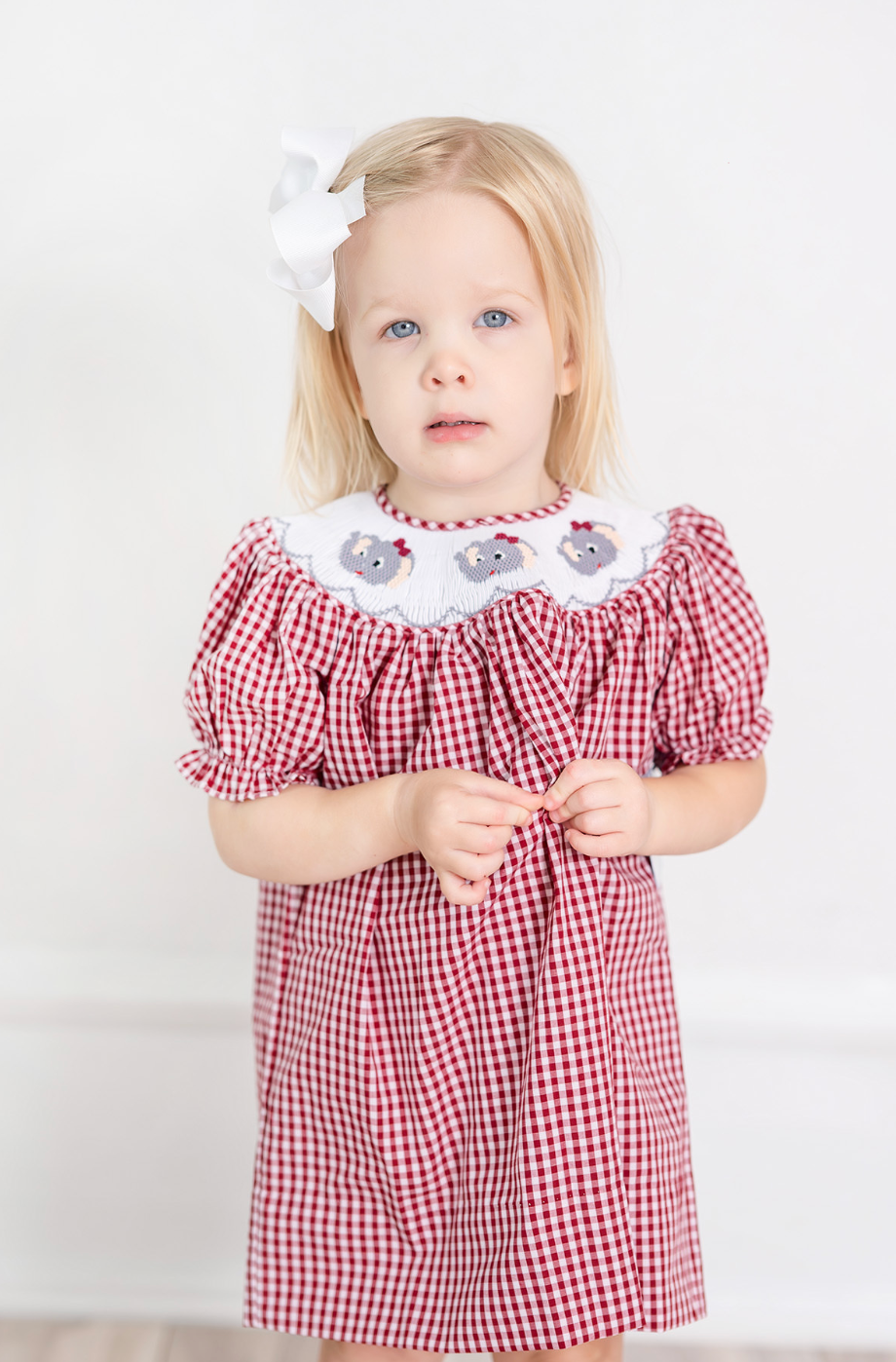 Elephant Smocked Bishop Dress