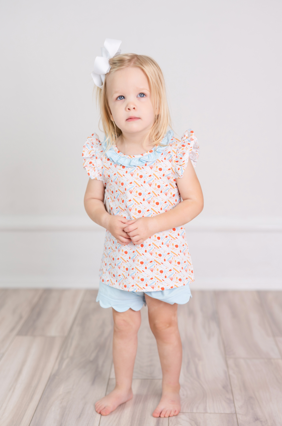 School Days Ruffle Short Set