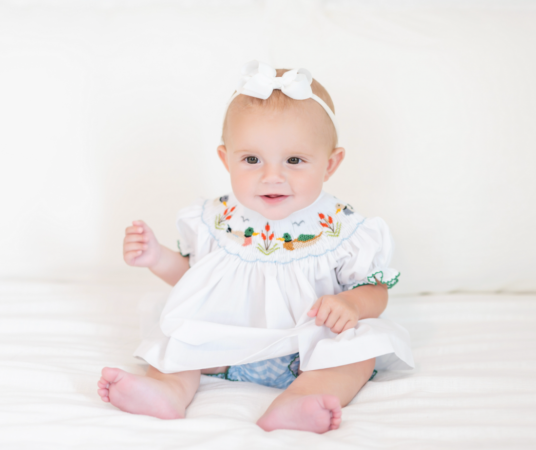 Smocked Mallard Bloomer Set