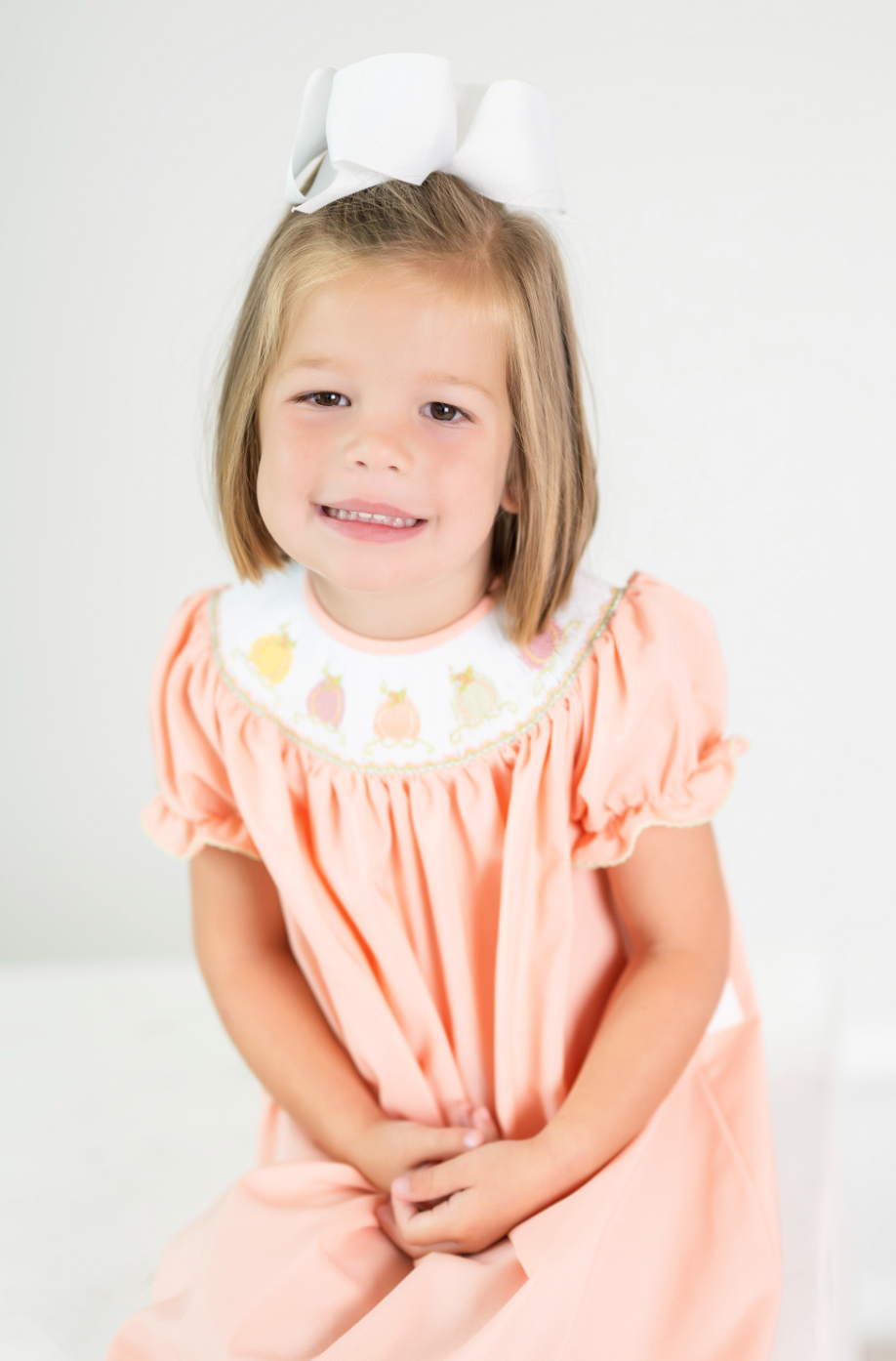 Smocked Pumpkin Bishop Dress