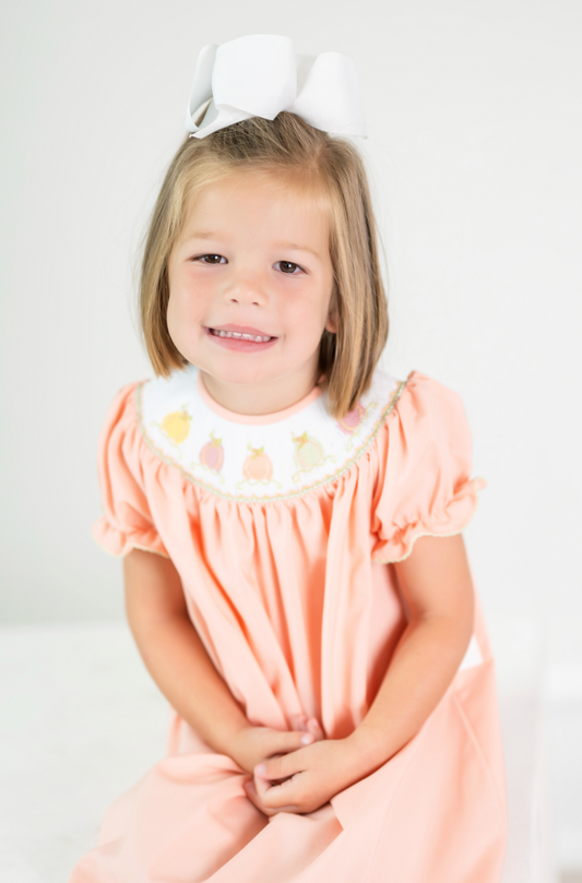 Smocked Pumpkin Bishop Dress
