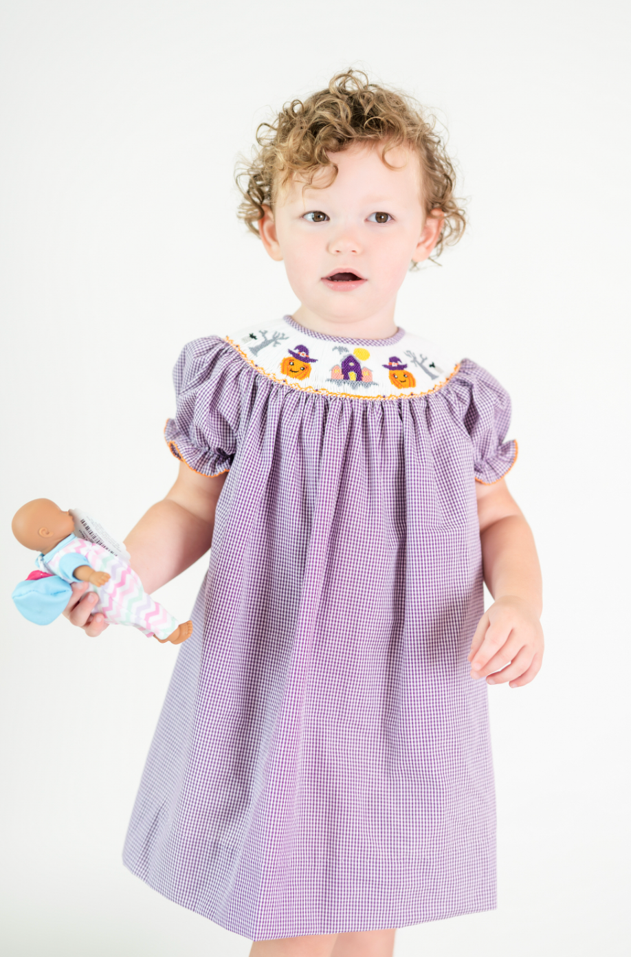 Smocked Halloween Bishop Dress