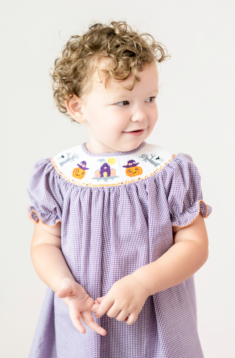 Smocked Halloween Bishop Dress