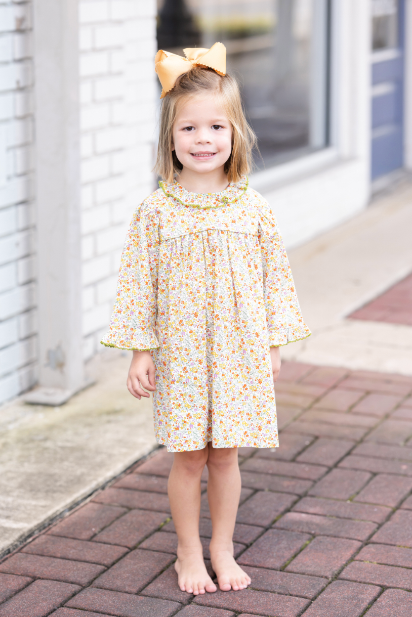 Yellow Flower Drew Dress