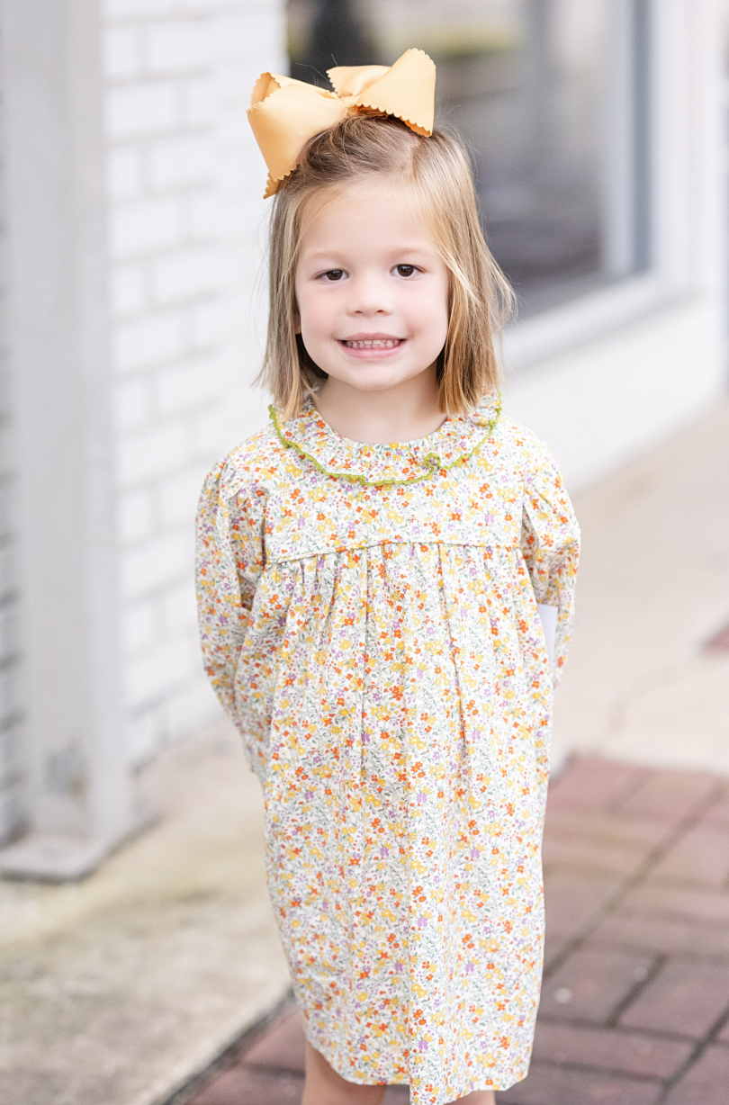 Yellow Flower Drew Dress