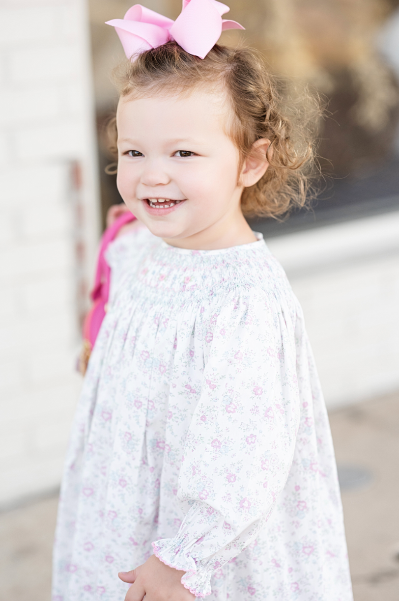 Soft Floral Smocked Bishop