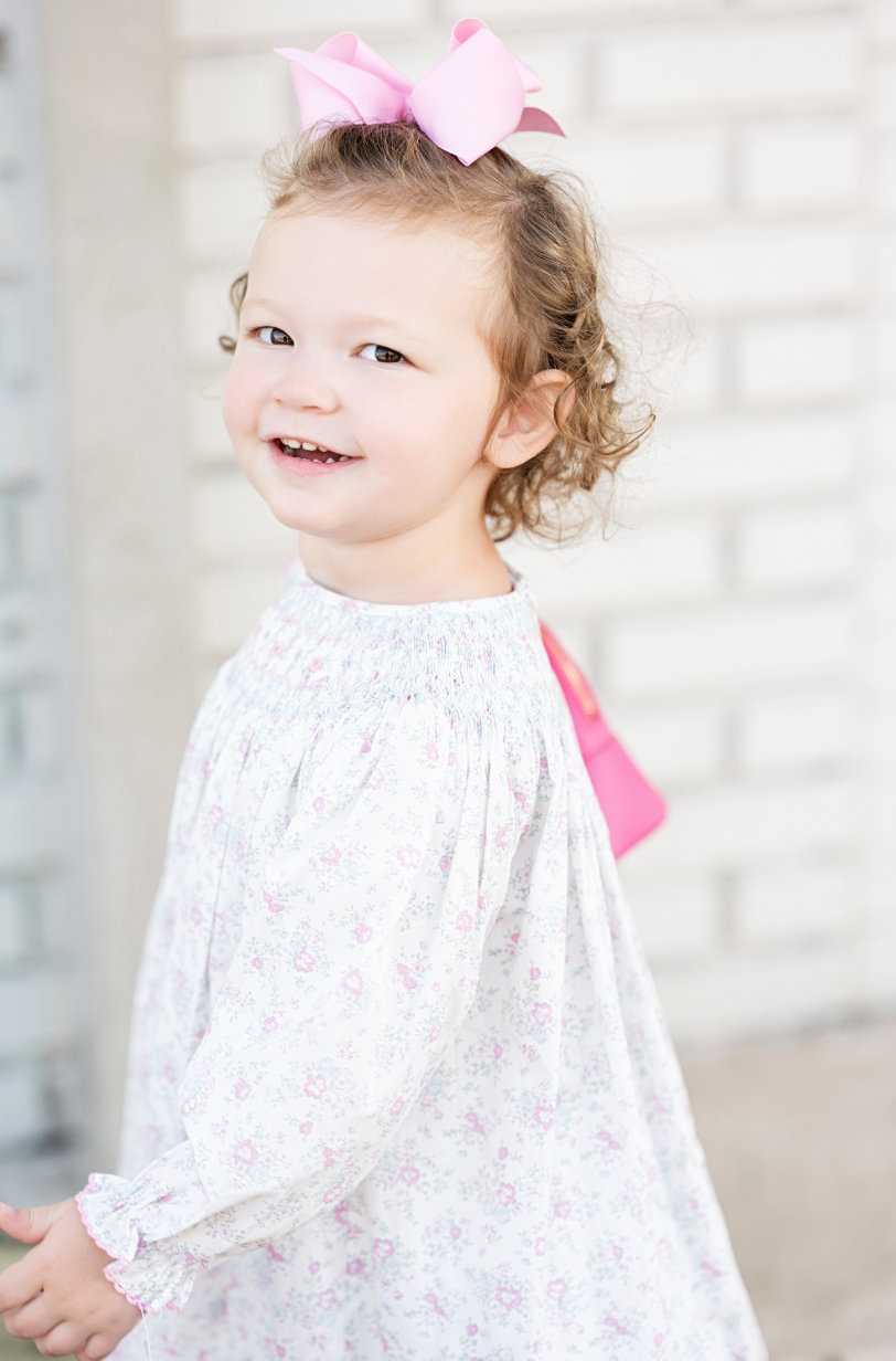 Soft Floral Smocked Bishop