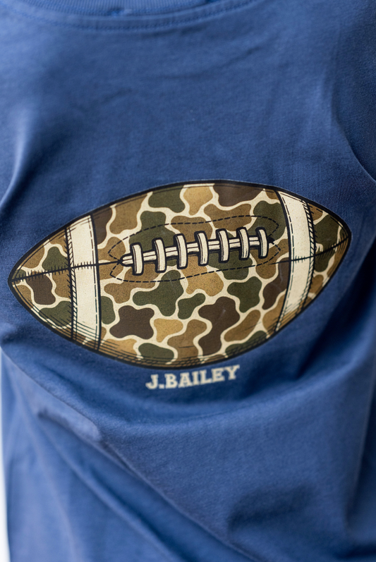 Camo Football Logo Tee