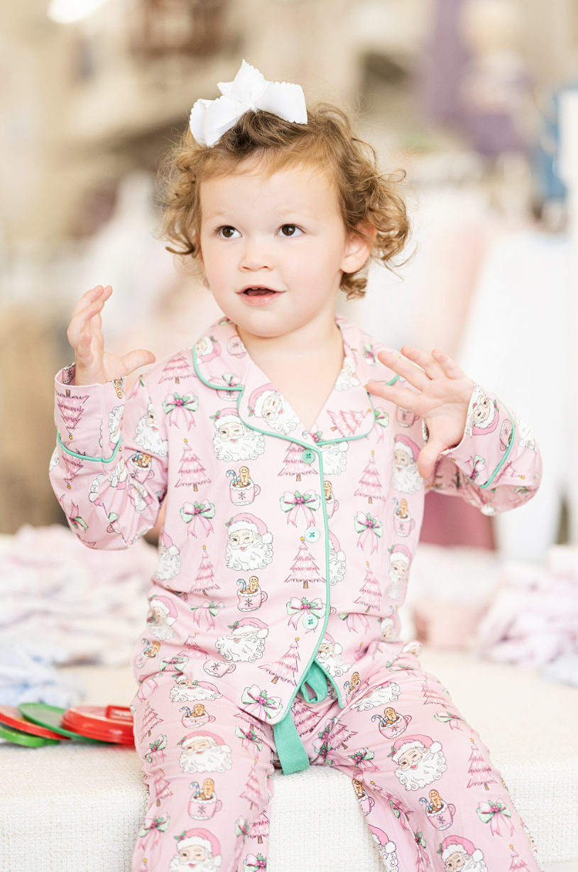 Santa Button Pajama Set