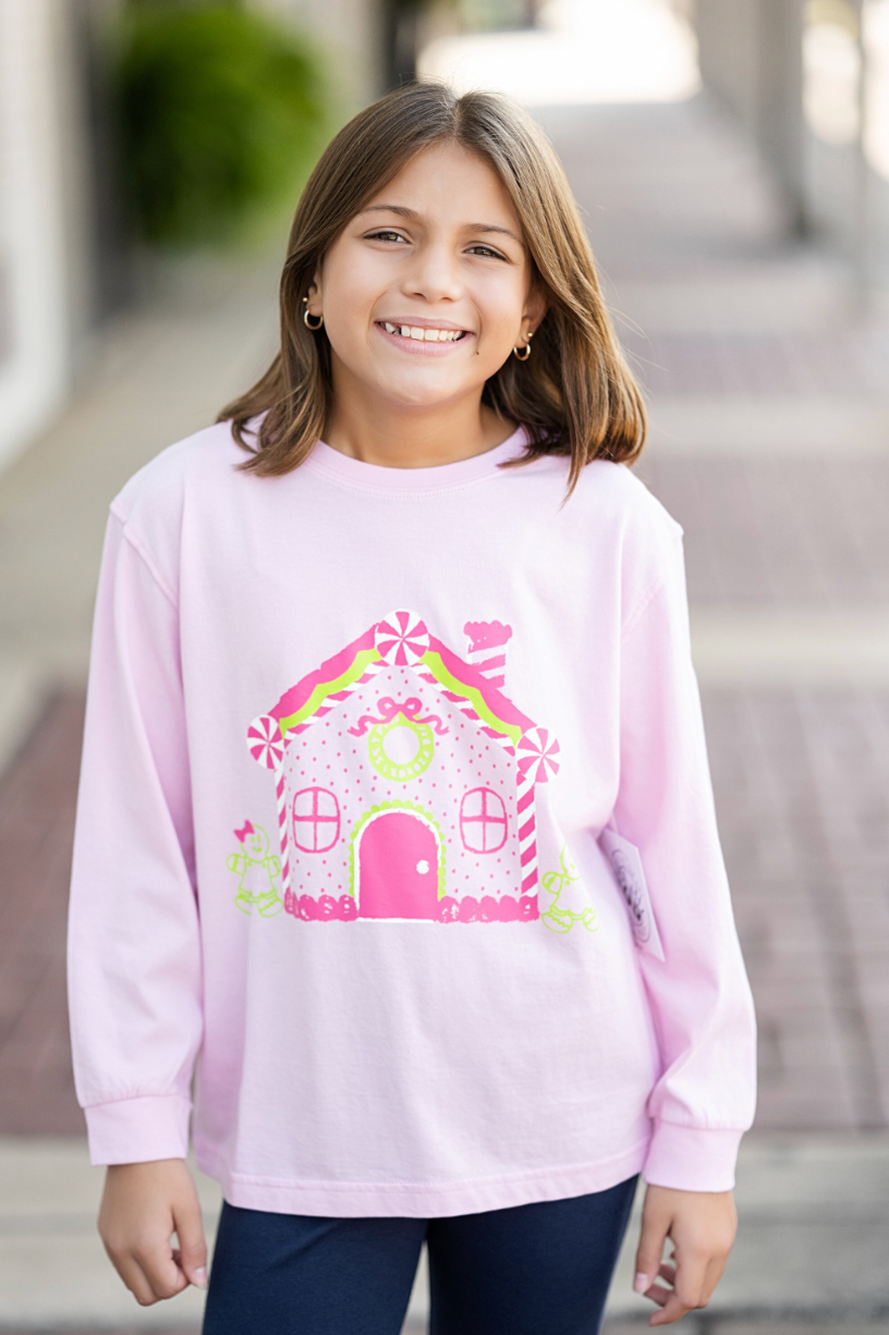 Pink Gingerbread House Tee