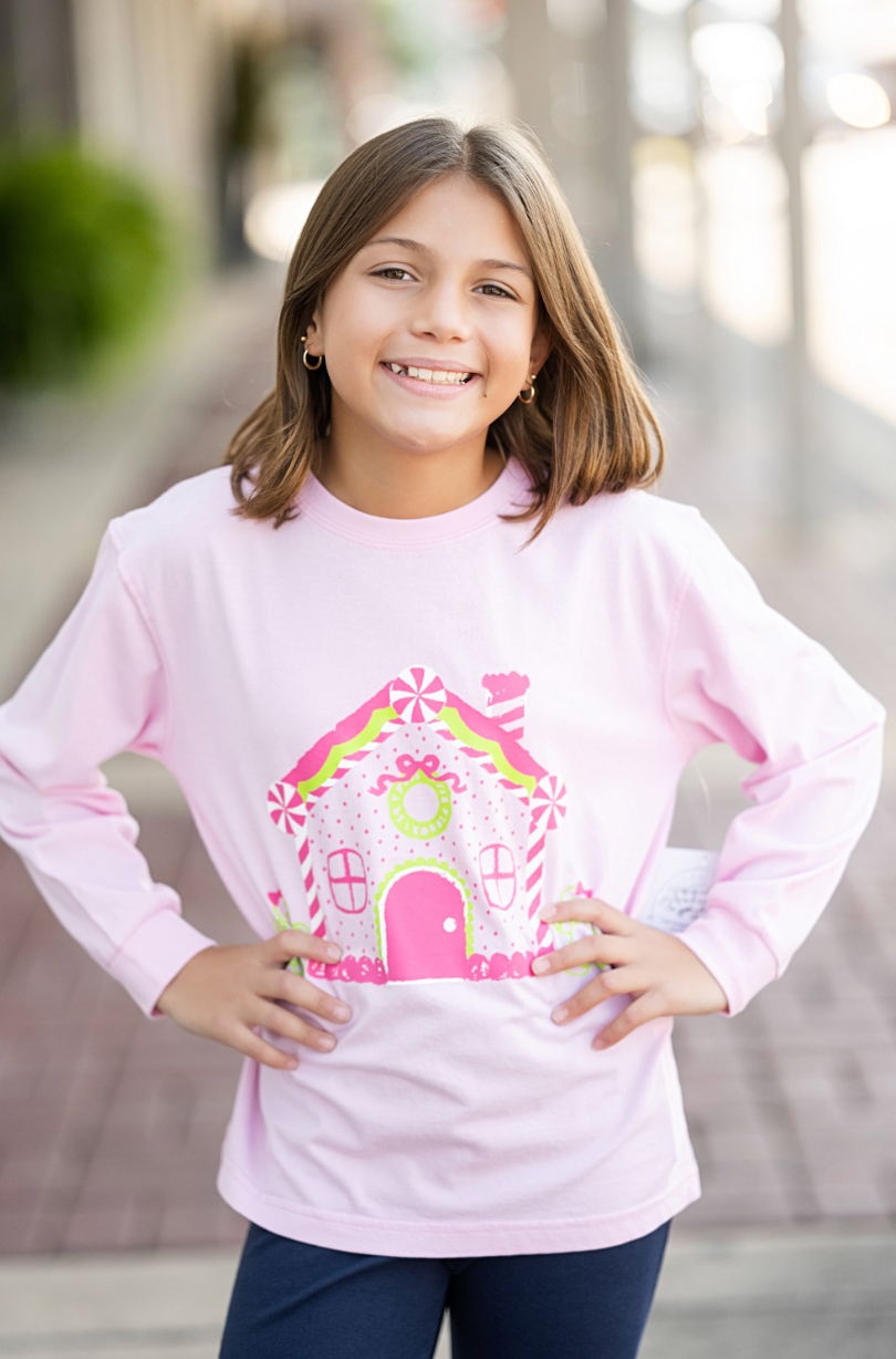 Pink Gingerbread House Tee