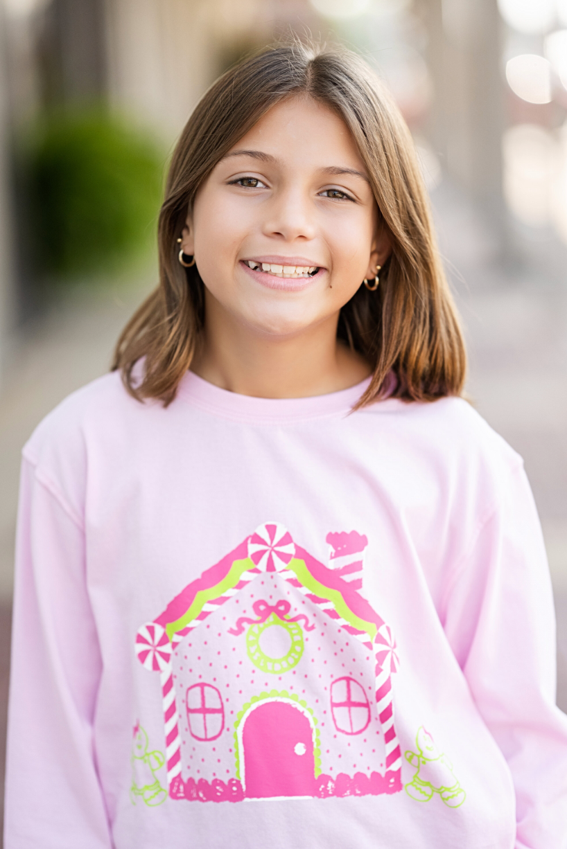 Pink Gingerbread House Tee