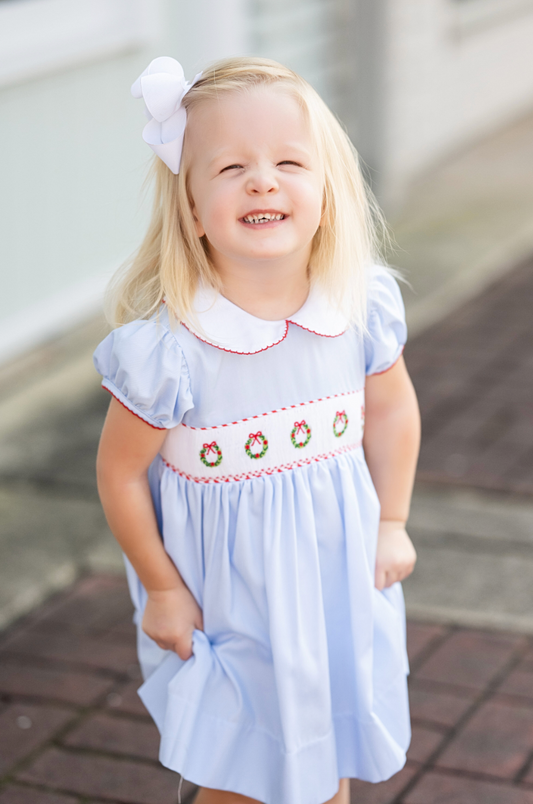 Wreath Smocked Waist Dress