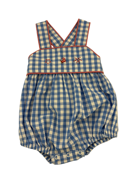 Red, White, and Blue Stitched Sunsuit