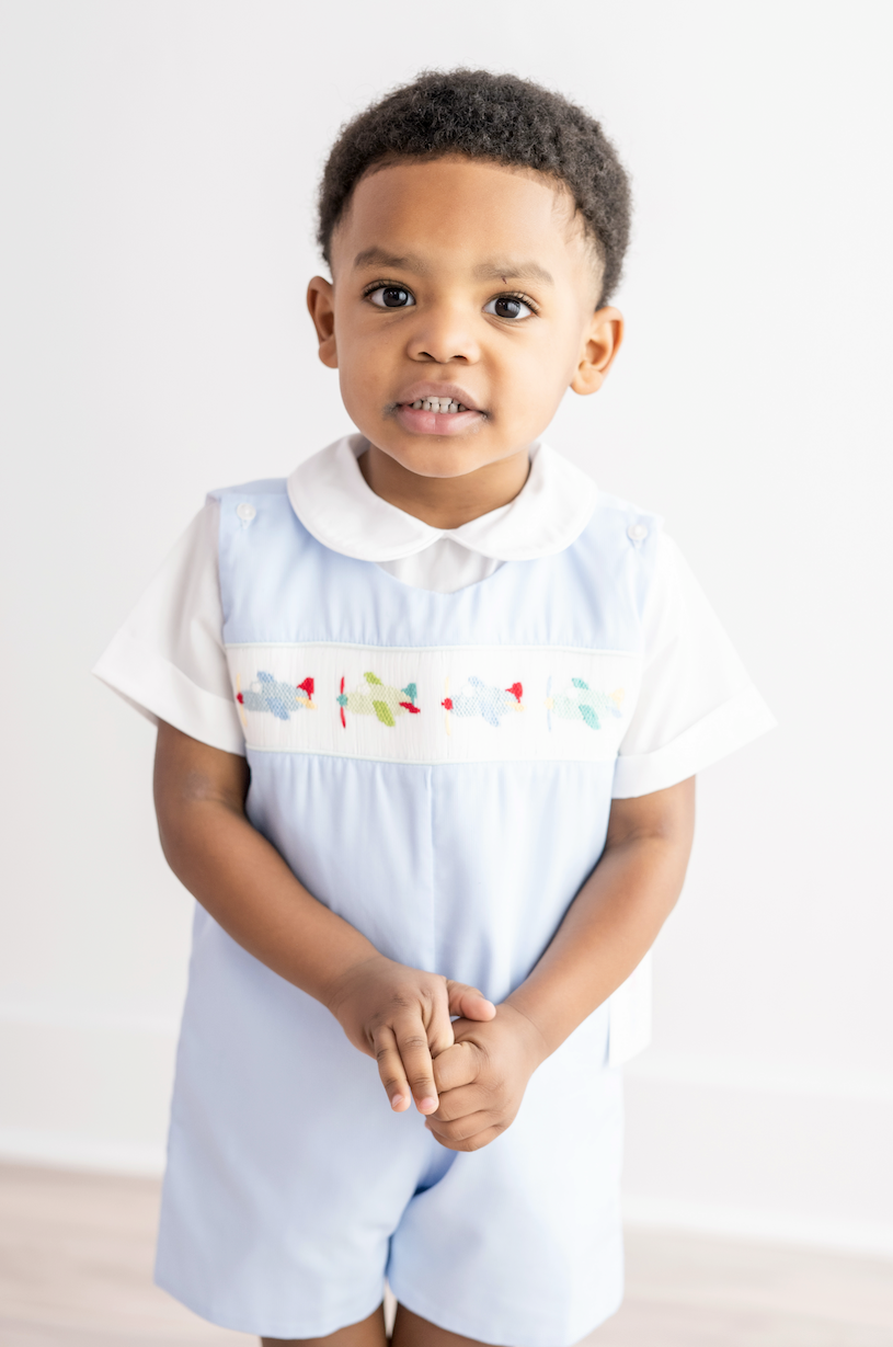 Airplane Smocked Shortall