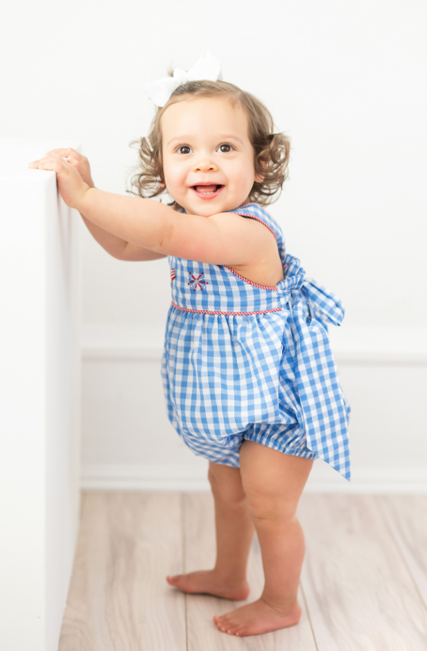 Red, White, and Blue Stitched Sunsuit