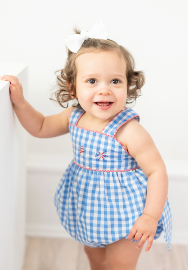 Red, White, and Blue Stitched Sunsuit